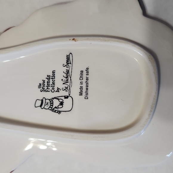 2 Ceramic Snowmen Spoon Rests for Utensils - Picture 4 of 4